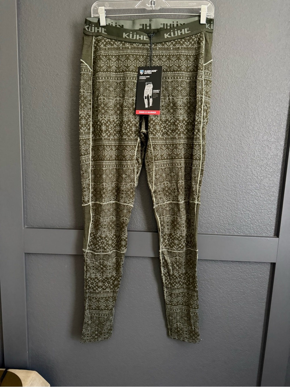 KUHL • NWT Kaskade merino wool blend base layer leggings women’s large green - Picture 2 of 6